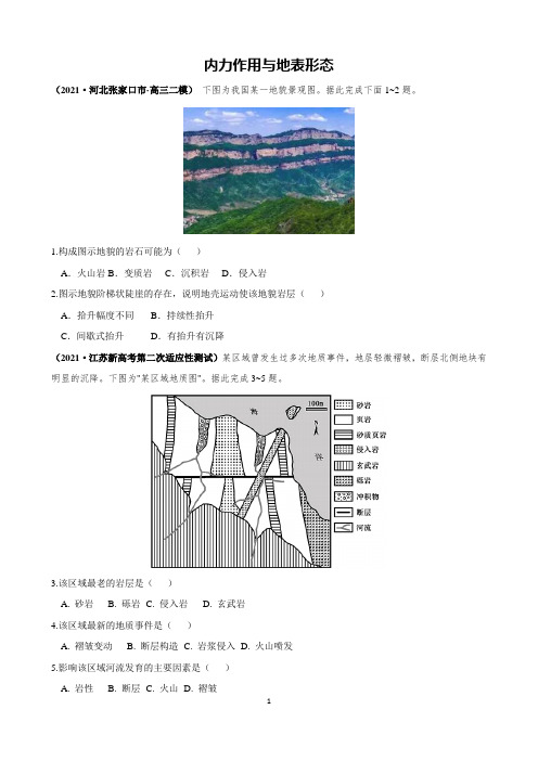 2022新课标高考地理一轮复习-内力作用与地表形态含答案