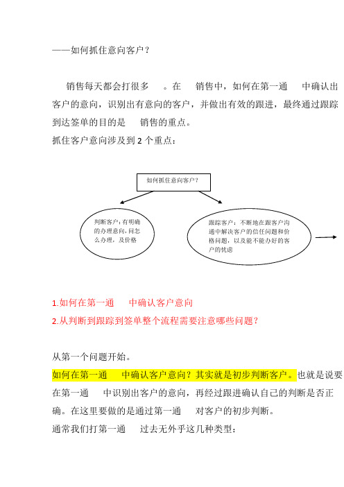 如何抓住意向客户