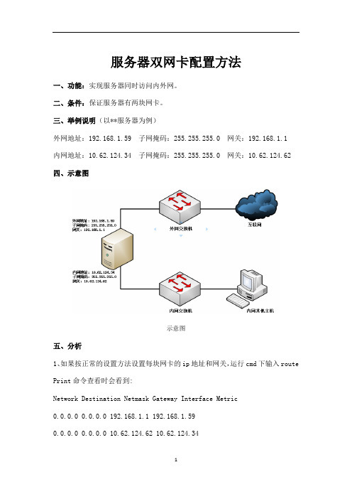 服务器双网卡配置方法