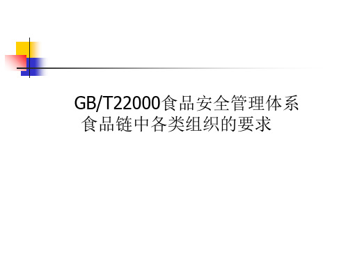 GBT22000食品安全管理体系食品链中各类组织的要求(共 66张PPT)