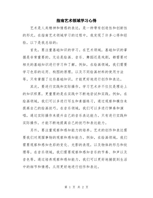 指南艺术领域学习心得