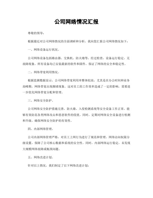 公司网络情况汇报