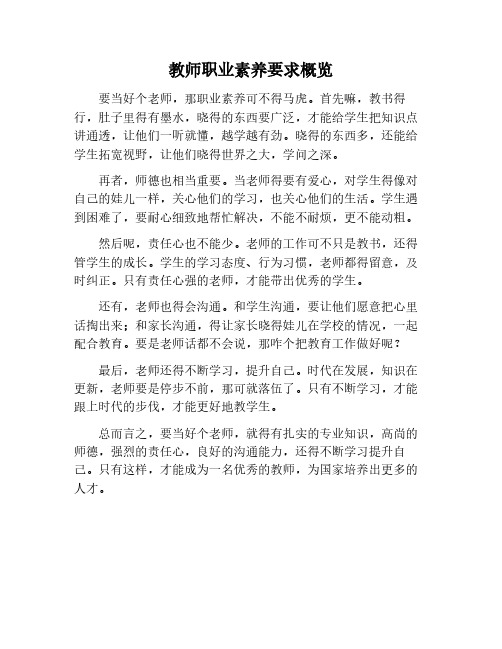 教师职业素养要求