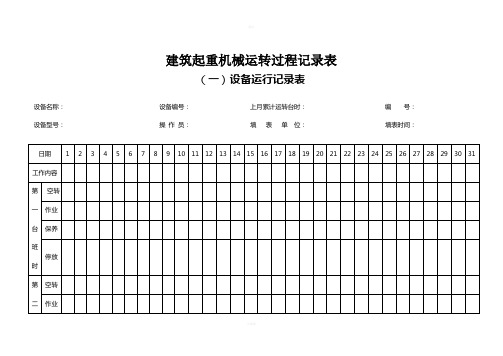 建筑起重机械运转过程记录表1