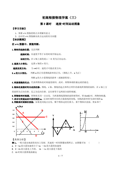 第3课时 V-T运动图象问题 学生用