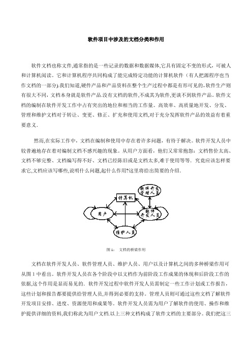 软件项目中涉及的文档分类和作用