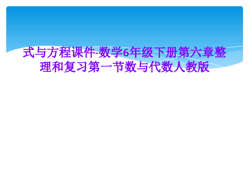 式与方程课件-数学6年级下册第六章整理和复习第一节数与代数人教版