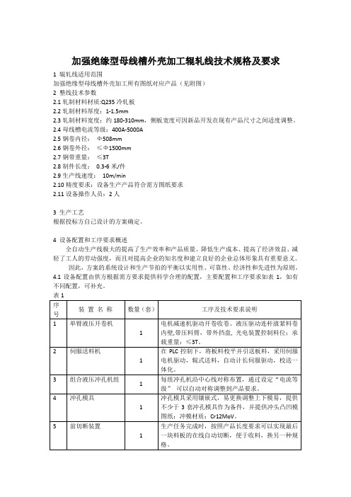 辊轧线技术要求改