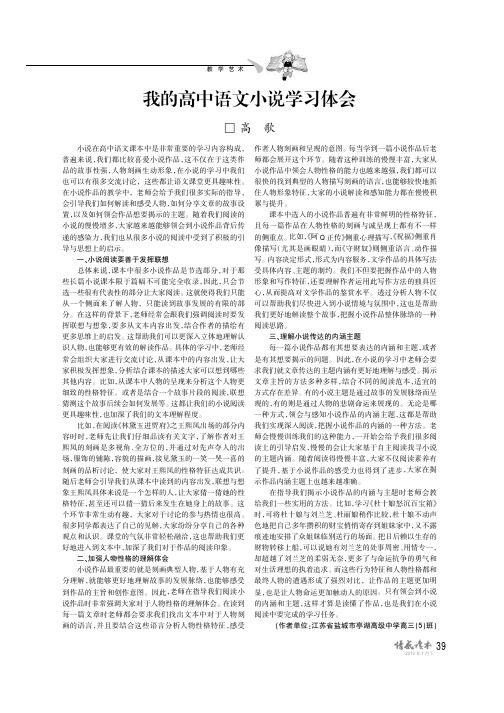 我的高中语文小说学习体会