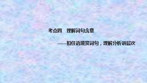 2021届新高考语文一轮总复习课件：散文阅读 考点四 理解词句含意 