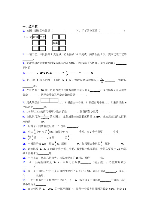 【精选试卷】华师大二附中小升初数学填空题专项练习经典题(培优)