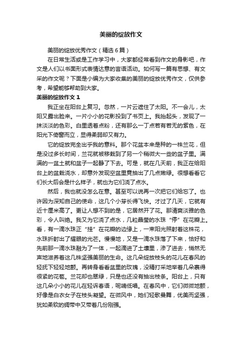 美丽的绽放优秀作文（精选6篇）