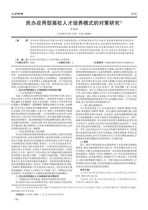 民办应用型高校人才培养模式的对策研究