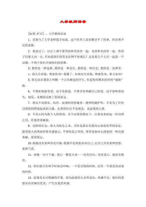 大学教师语录