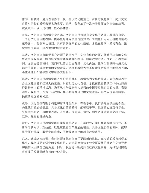 教师文化自信_心得体会