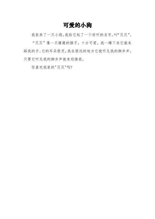 《可爱的小狗》一年级优秀作文300字3篇