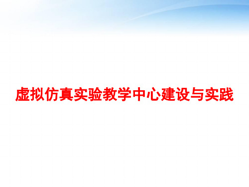 虚拟仿真实验教学中心建设与实践 ppt课件