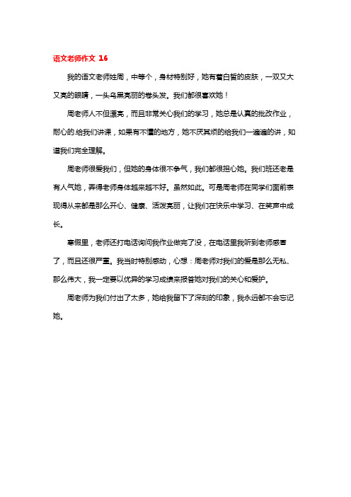 语文老师作文 16