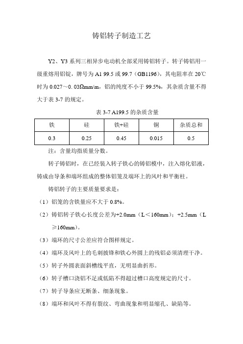 铸铝转子制造工艺