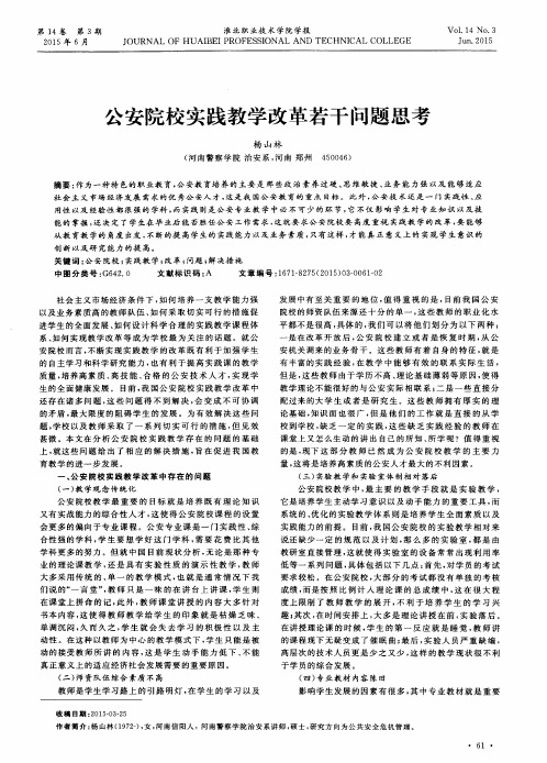 公安院校实践教学改革若干问题思考