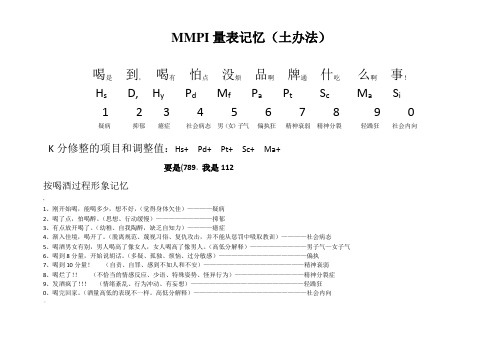 MMPI量表记忆