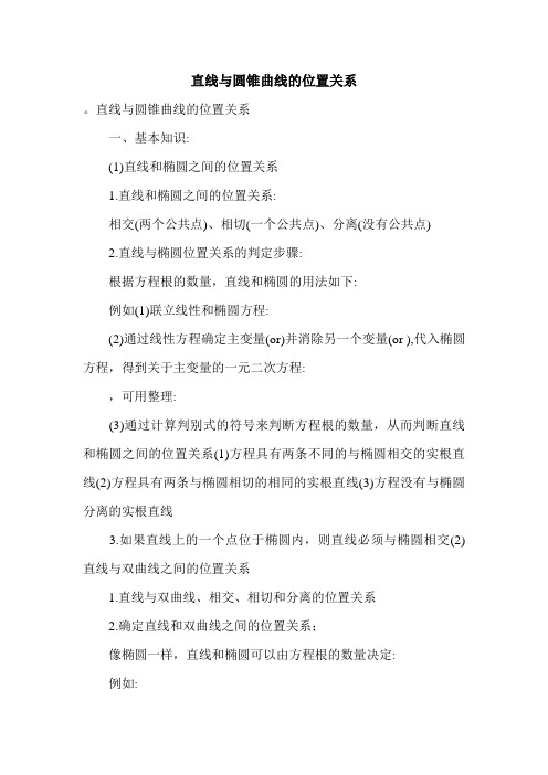 直线与圆锥曲线的位置关系.doc