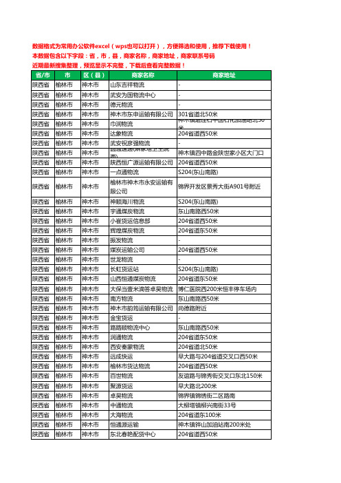 2020新版陕西省榆林市神木市物流工商企业公司商家名录名单黄页联系电话号码地址大全105家