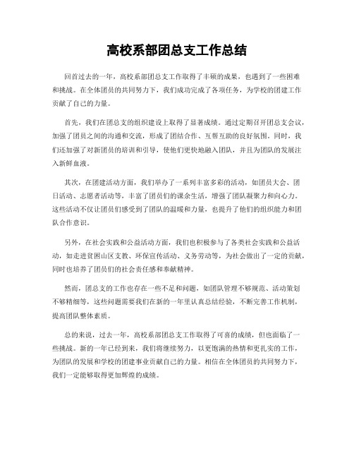 高校系部团总支工作总结