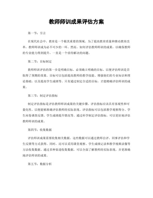 教师师训成果评估方案