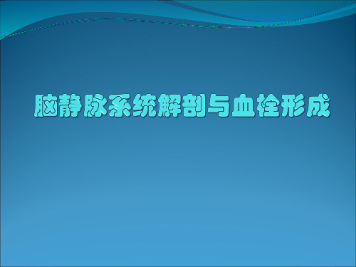 详解脑静脉系统解剖与血栓形成【106页】