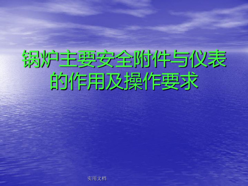 锅炉主要安全附件与仪表的作用及操作要求