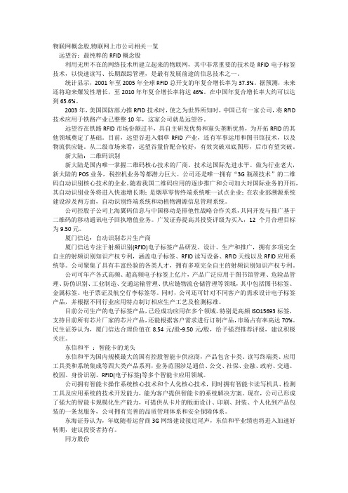 物联网概念股,物联网上市公司相关一览(八大龙头点评)