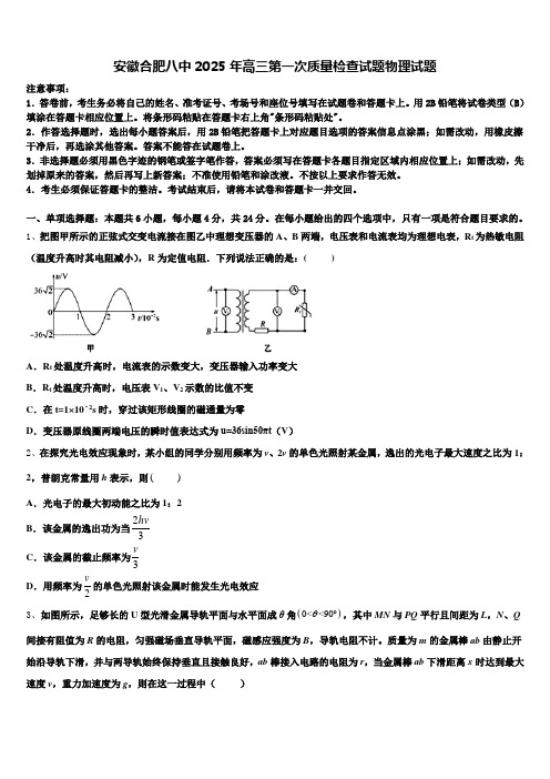 安徽合肥八中2025年高三第一次质量检查试题物理试题含解析