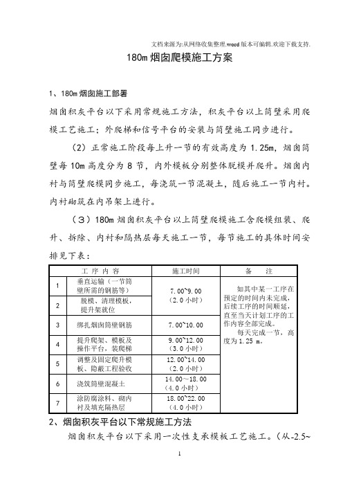 180m烟囱爬模施工方案1