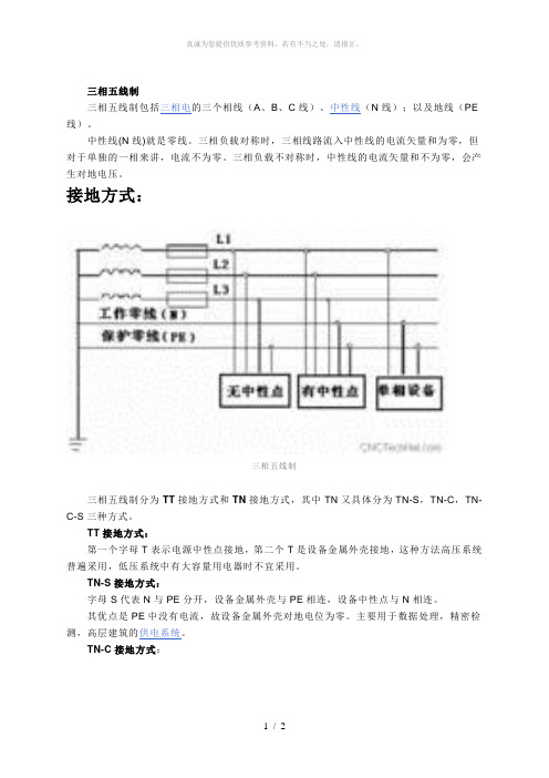 三相五线制接线图