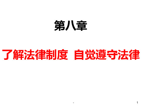 第八章--了解法律制度-自觉遵守法律PPT课件