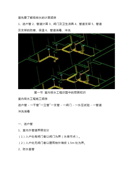 给排水工程预算计算顺序