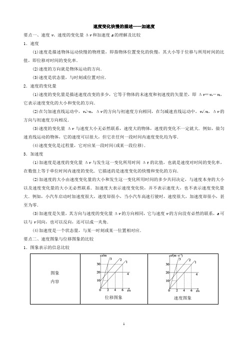 速度变化快慢的描述