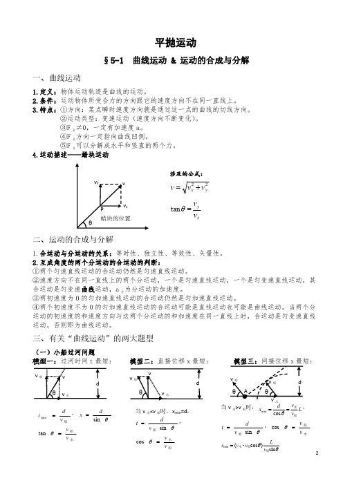 高中物理平抛运动及圆周运动详细知识点(pdf版)