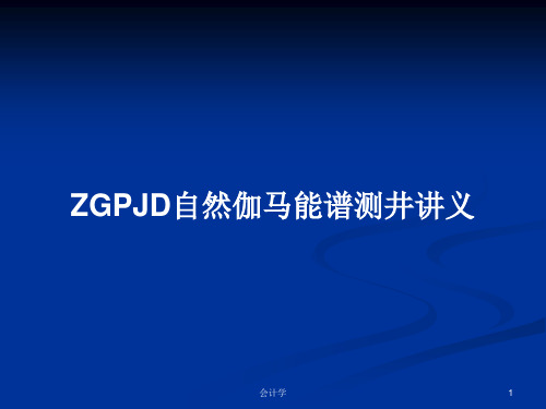 ZGPJD自然伽马能谱测井讲义PPT教案学习