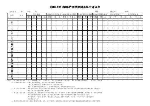 团员民主评议表