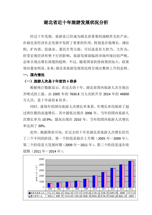 湖北省近十年旅游发展状况分析