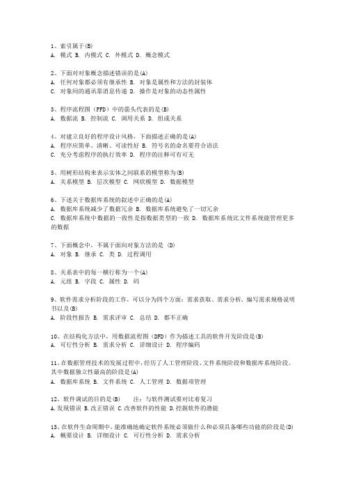 2010澳门特别行政区计算机等级考试二级(必备资料)