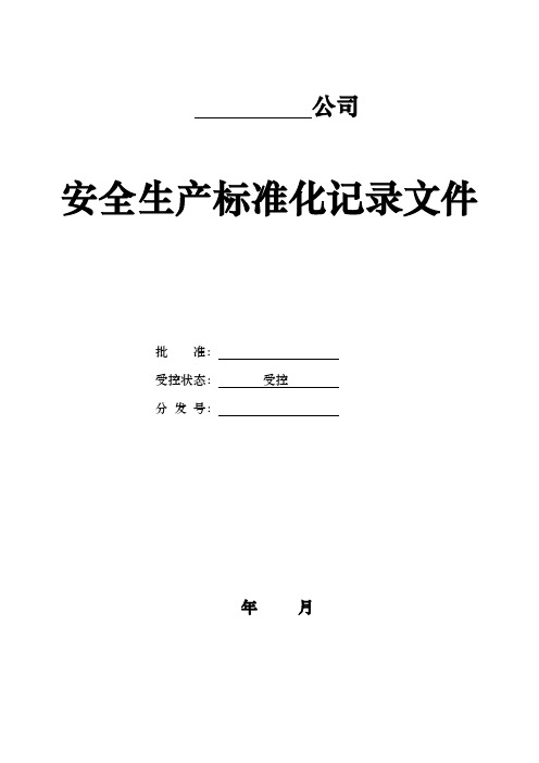 安全生产标准化记录表格模板