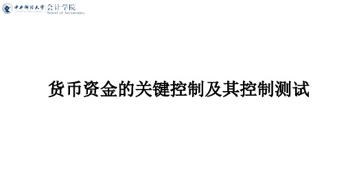 货币资金的关键控制及其控制测试