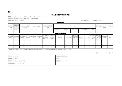 个人所得税湖南省个人股东股权转让信息表