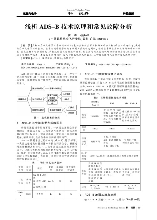 浅析ADS-B技术原理和常见故障分析