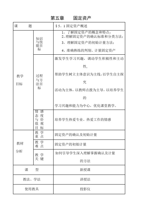 企业财务会计教案