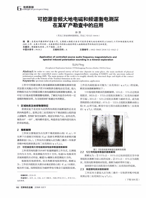 可控源音频大地电磁和频谱激电测深在某矿产勘查中的应用