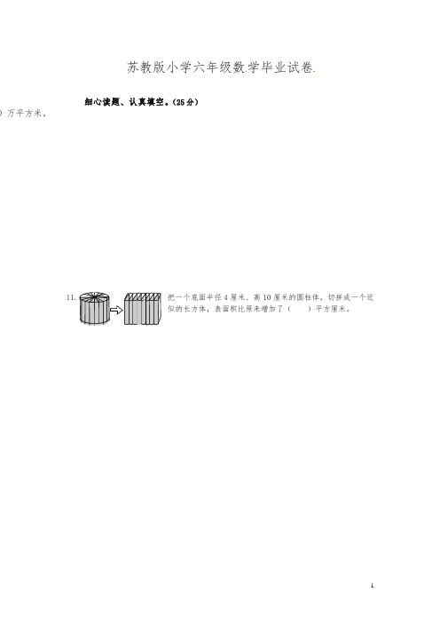 (精编)2019六年级下册数学小升初-毕业测试卷2 苏教版